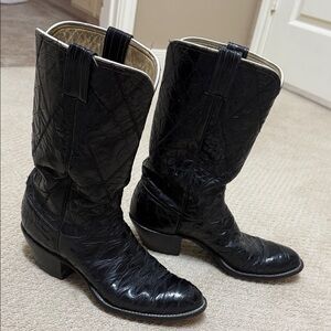 ML LEDDY’S LADIES BLACK FULL SKIN ALLIGATOR BOOTS SIZE 9 1/2